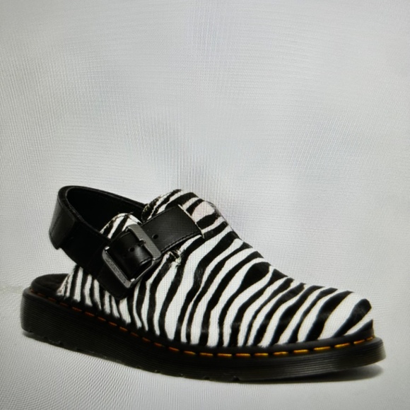 Dr Martens JORGE II HAIR-ON ANIMAL PRINT SLINGBACK MULES m 11 w 12 zebra - Picture 4 of 8